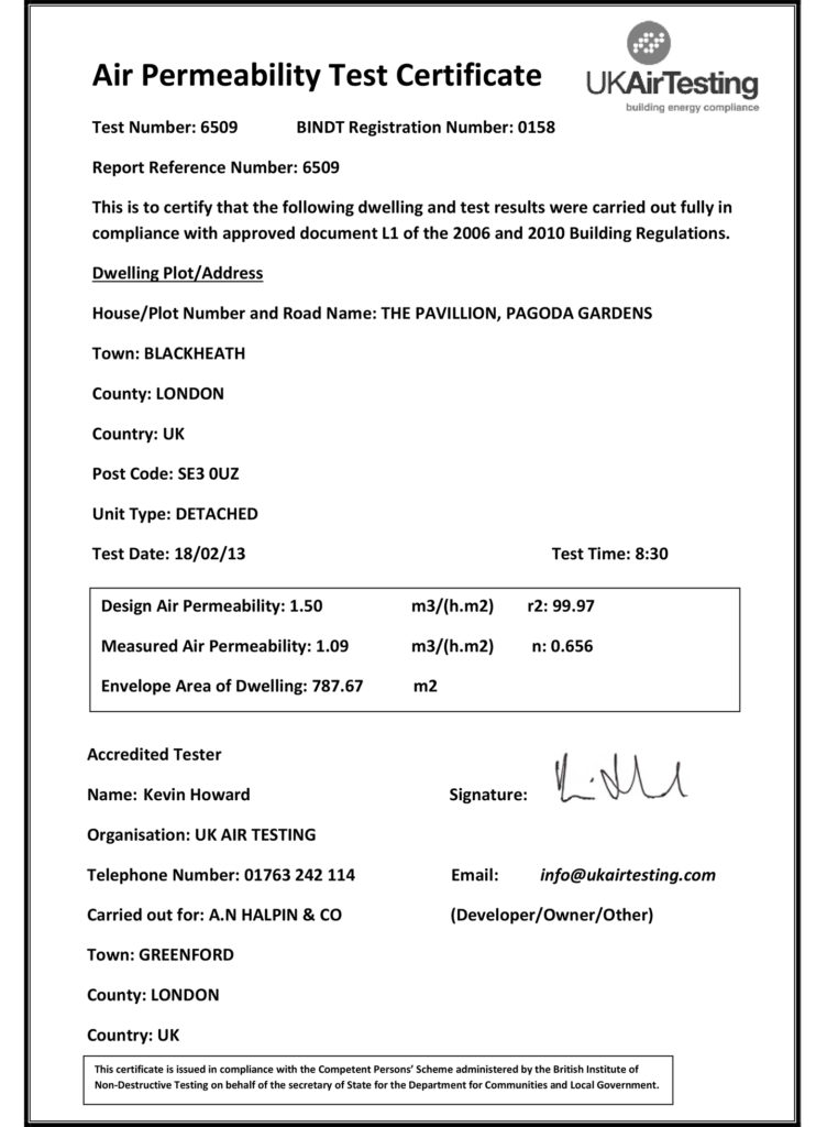 The Pavilion Airtightness E2 Architecture